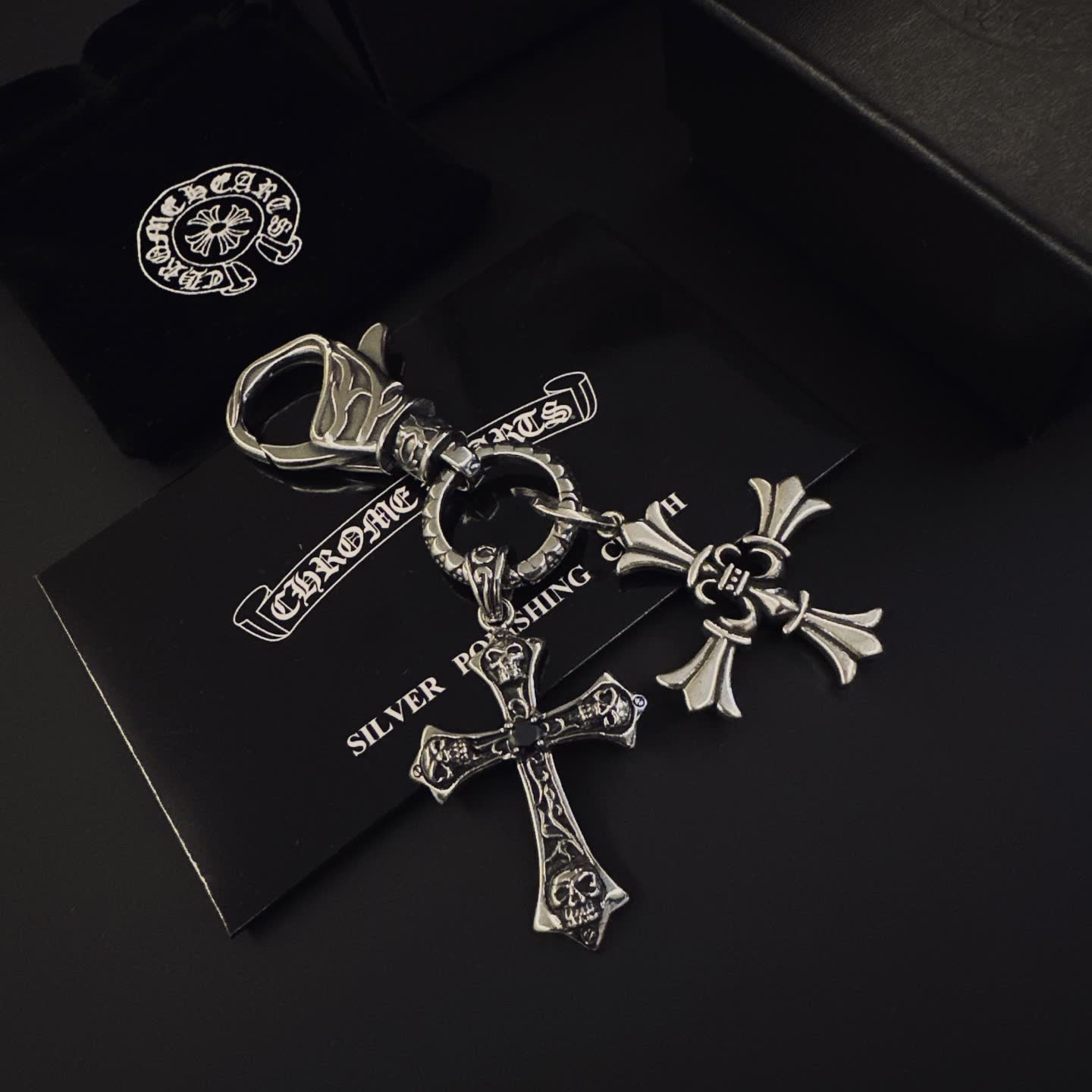 Chrome Hearts Silver Cross Keychain